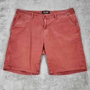 DU/ER Shorts Mens 38 Red Performance Stretch Chino Casual Travel Summer